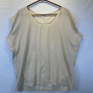 Jewel Changes Cream Cap Sleeve Loose Fit Classic Blouse Size Medium
